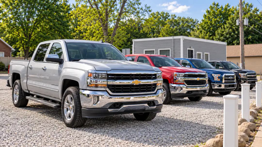 Illustrative dealership truck lineup